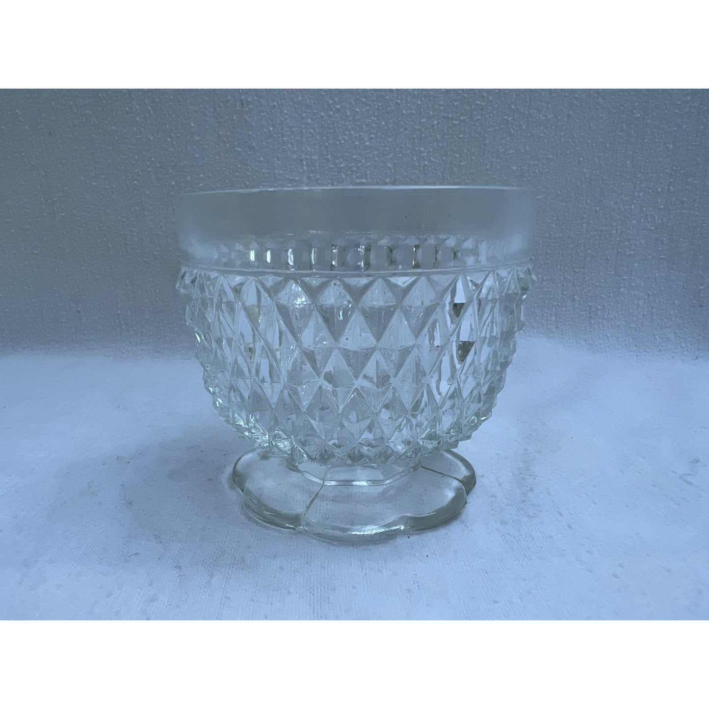 Vintage Indiana Glass Diamond Point 3 pc Sugar & Cream Tray Set w/ Original Box