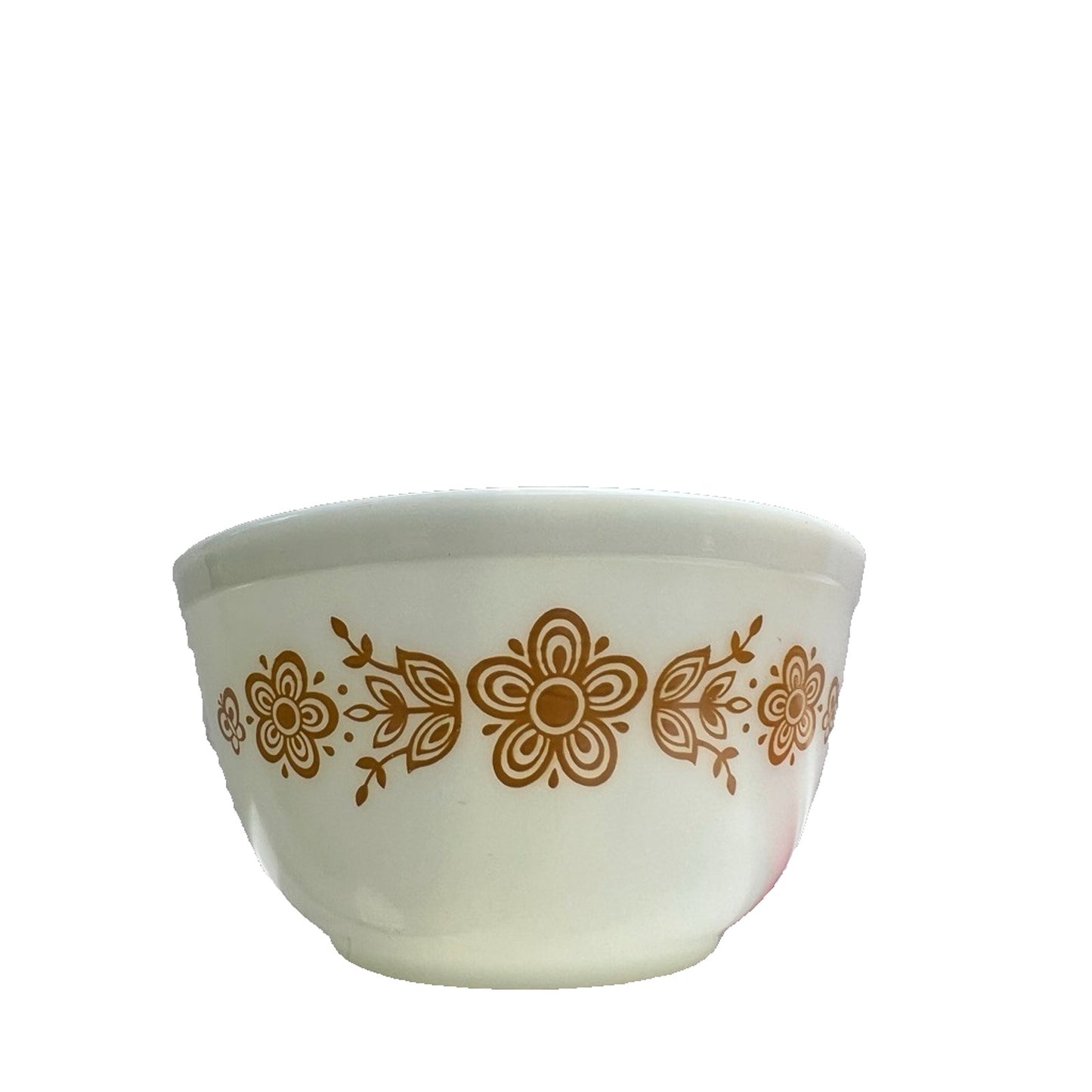 Pyrex Mixing Bowl Gold Butterfly Gold #402 1.5Q MCM Vtg Flower Corning Corelle
