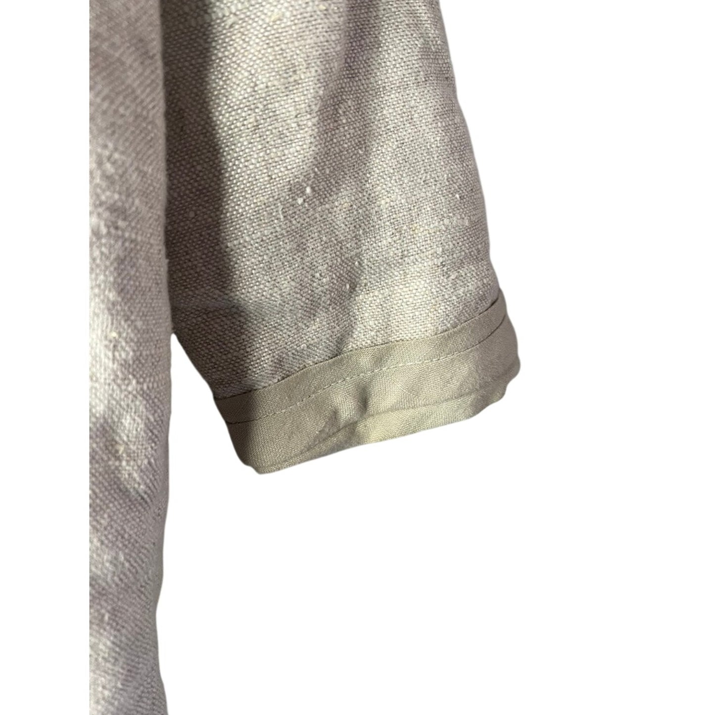 Flax Linen Langenlook Swing Coat w/ Vintage Pearl Buttons Oversized