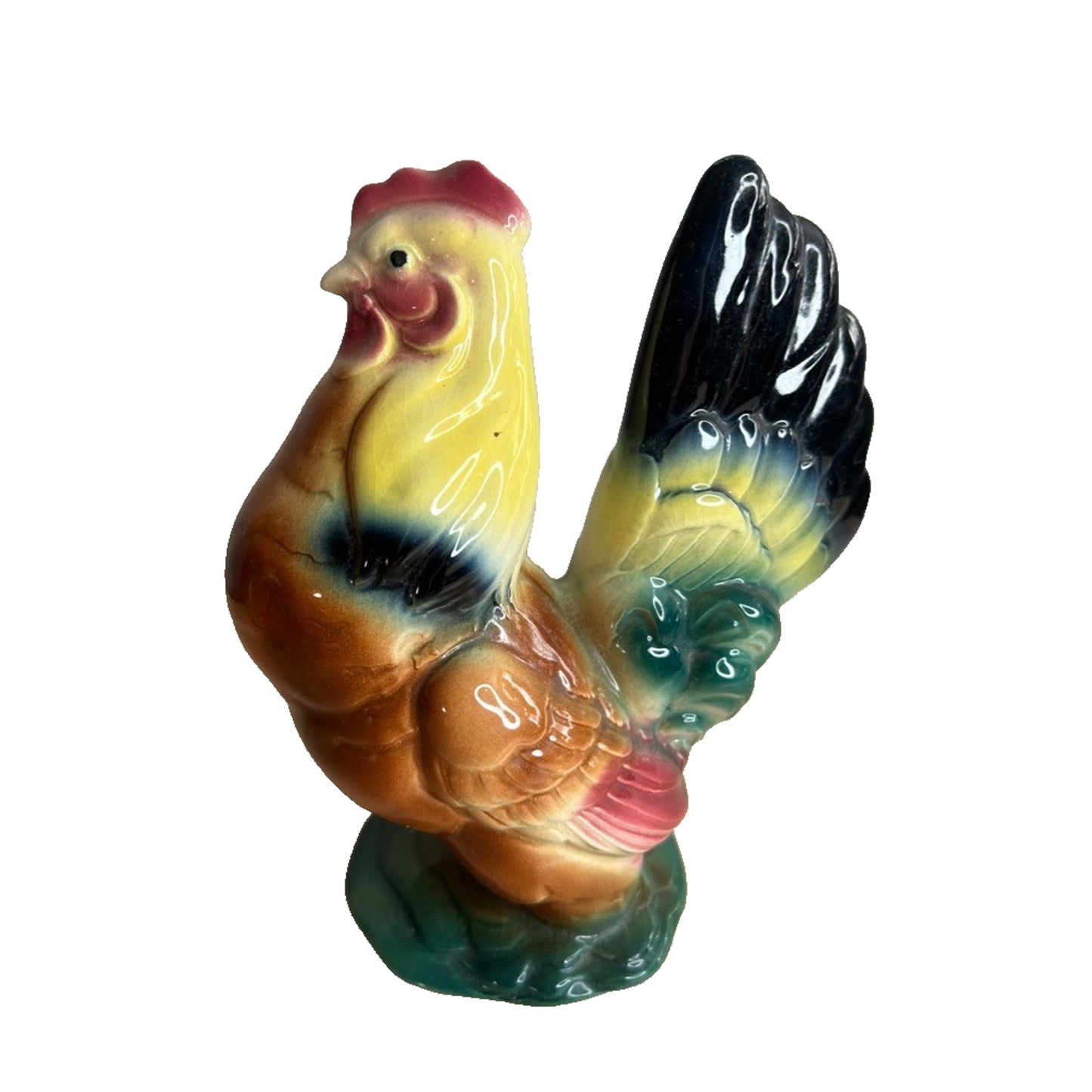Royal Copley Rooster Hen Toothpick holder Child Colorful Ceramic Farncore Family