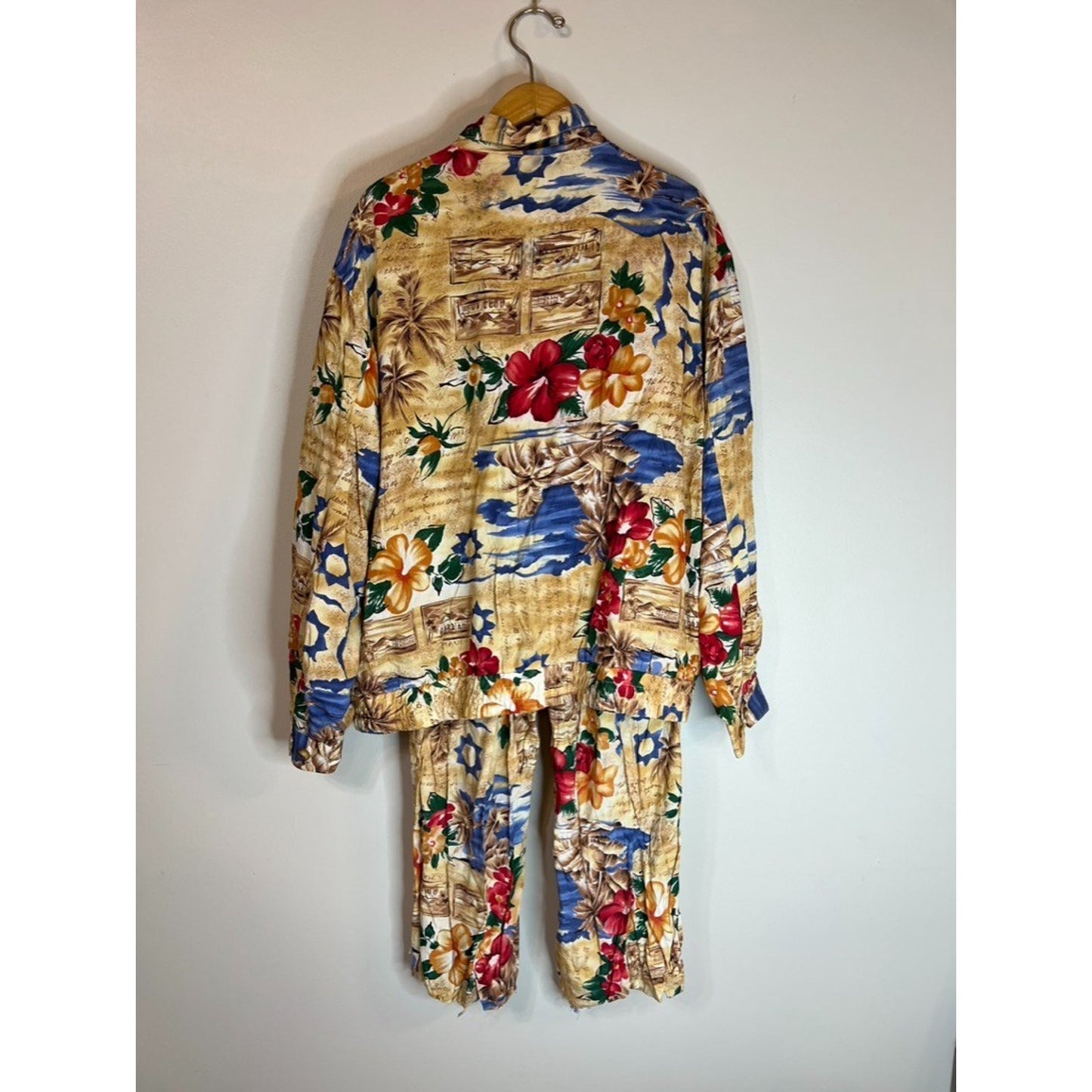 Vintage Line-up For Sport Women Zip Up Golf Aloha Lined Track Suit Sz M Pants 10