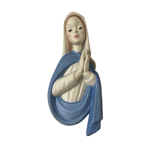Vintage Chalkware Virgin Mary Mother of Jesus Christ Christian Statue Madonna