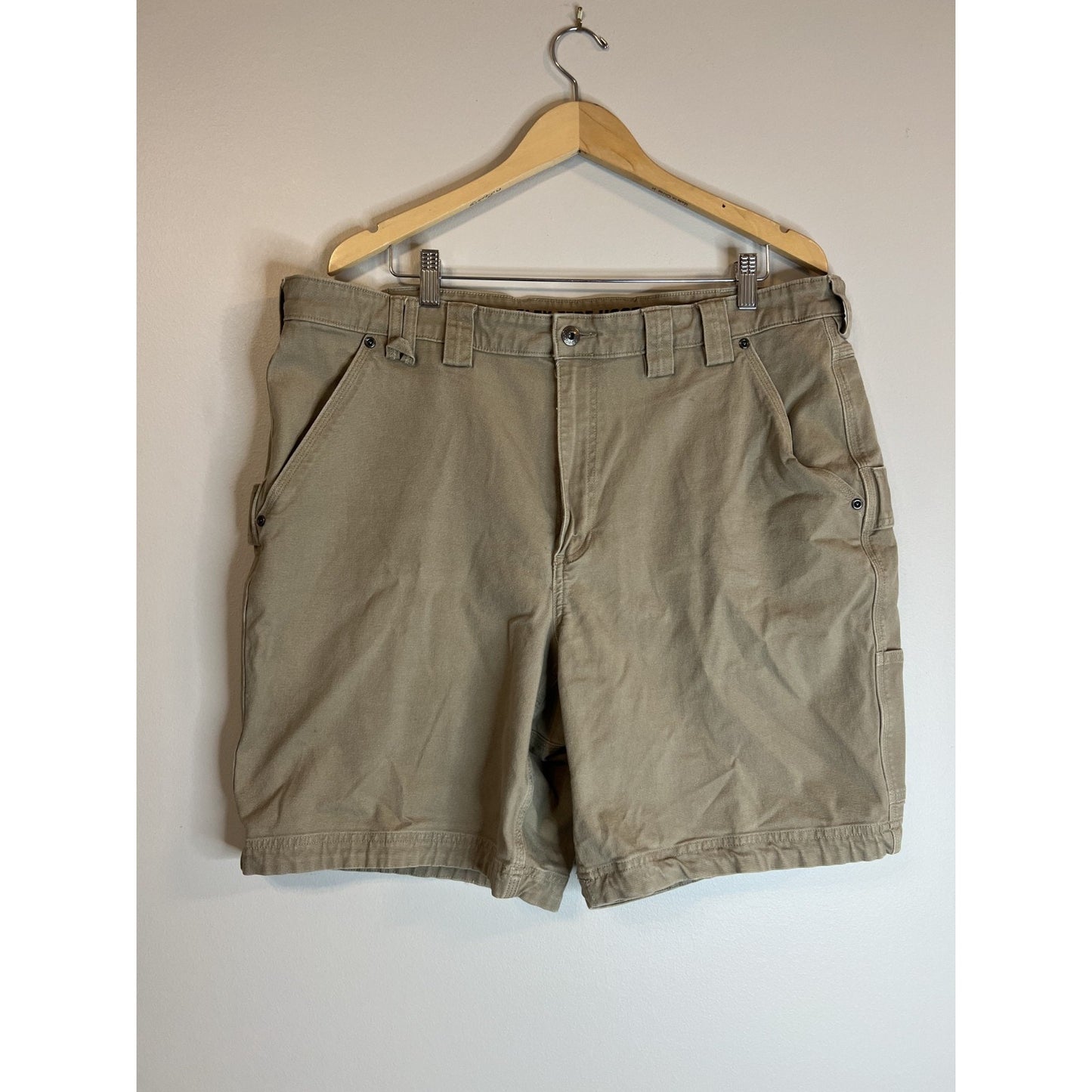 Duluth Trading Co Flex Fire Hose Relaxed Fit Cargo Shorts Size 42 Khaki Brown
