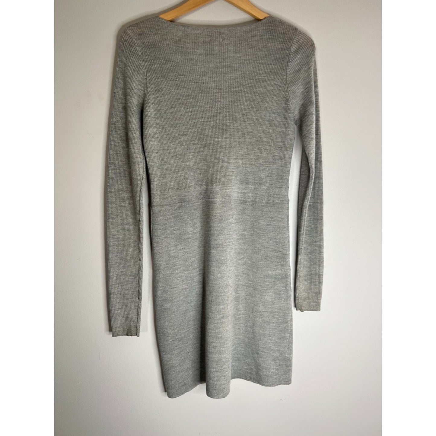 Qi Cashmere Wool Gray Knit Dress
