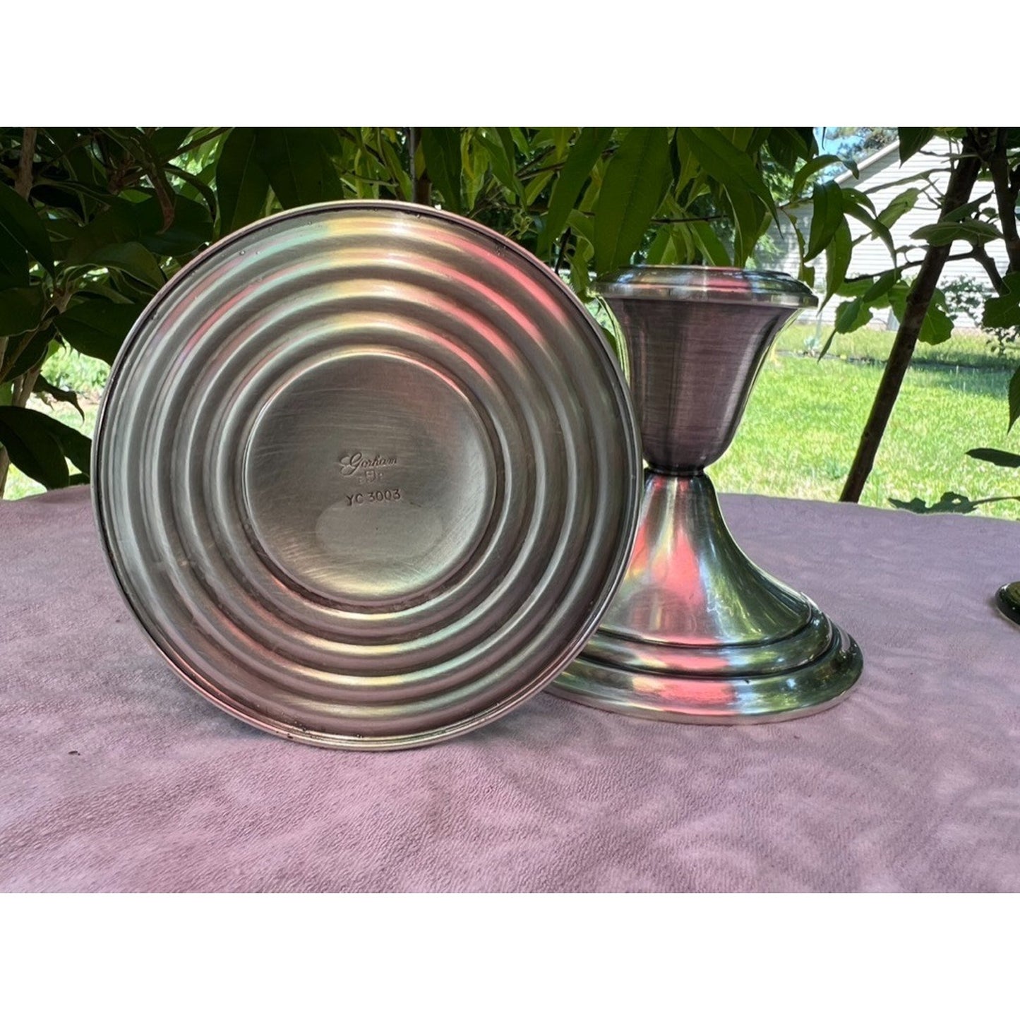 Gorham Vintage YC3003 Silver Electro Plate Weighted 5" Candleholders Set of 2