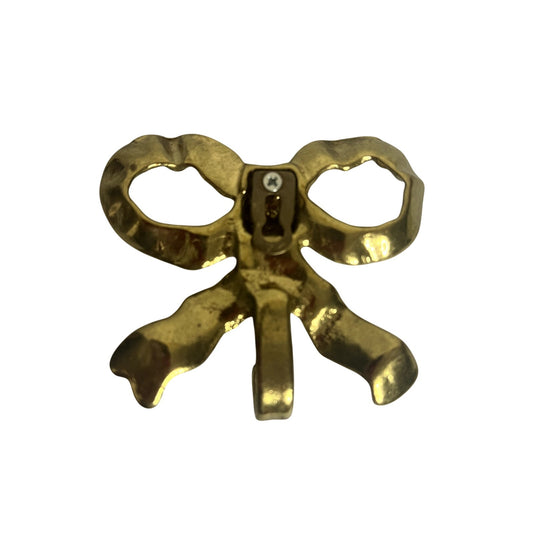 VTG Solid Brass Ribbon Bow Hook Wreath | Hat | Bag | Towel | Coat Hanger