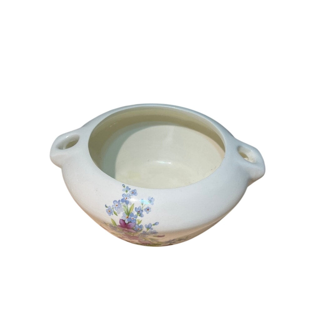 Vintage Spectrum Self Watering African Violet Pot Cream With Floral Decal