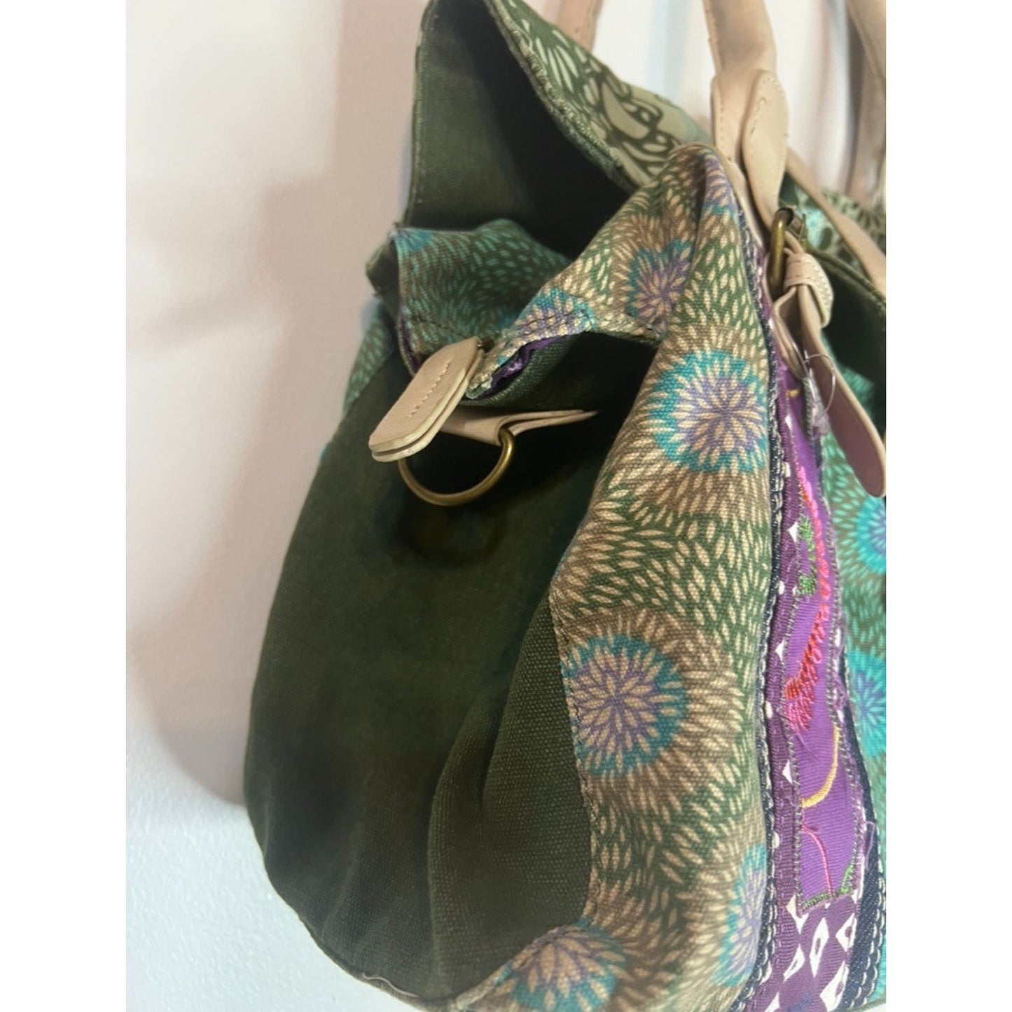 Desigual Artsy Colorful Polkadot Leather Convertible Messenger Bag | Women's OS