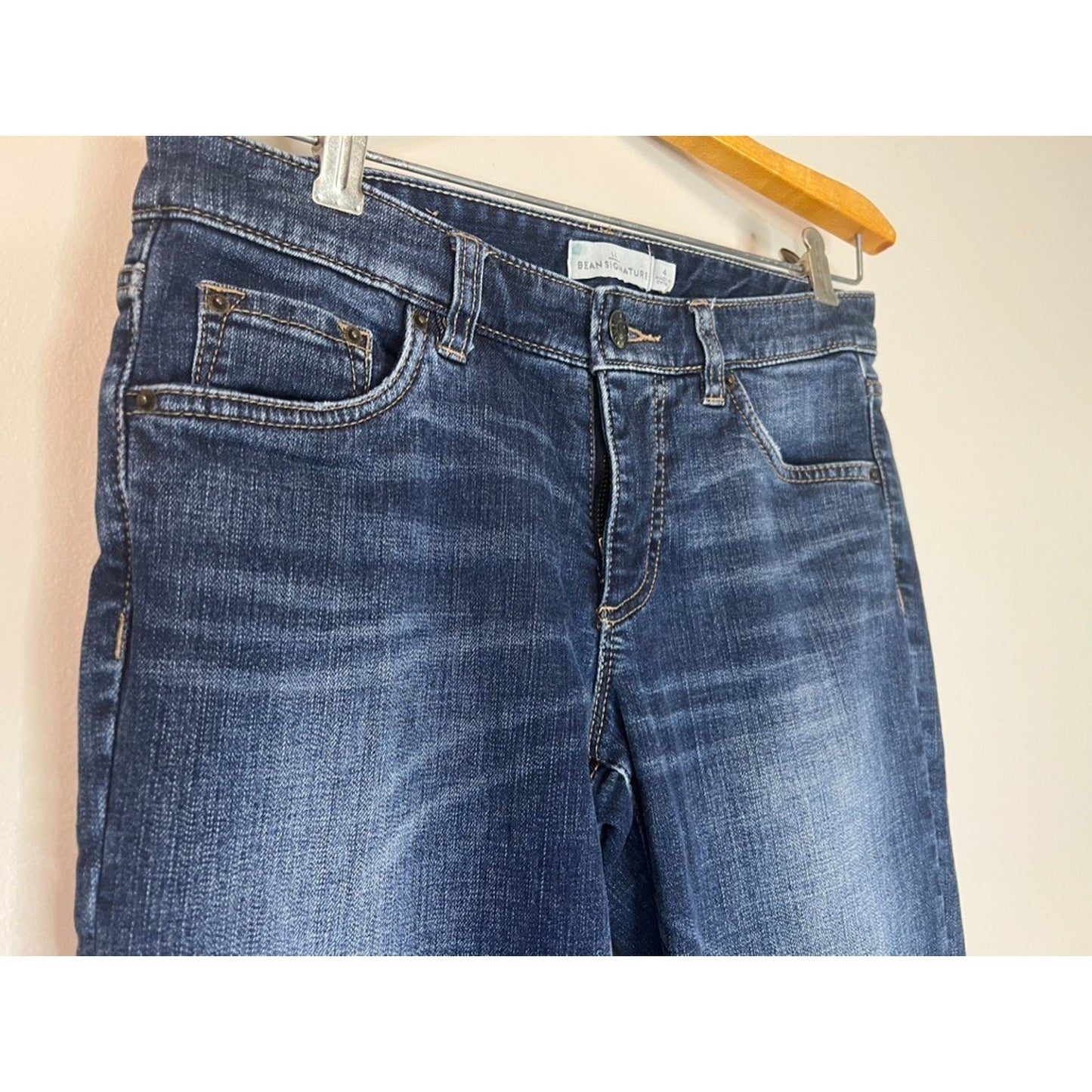 LL Bean 1912 Flannel Lined Jeans Size 4 Classic Fit Straight Leg