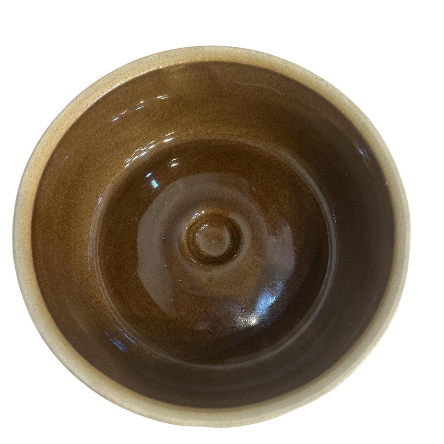 Vintage 2 Qt Brown Glaze Bean Pot Crock Stoneware Dutch Oven marked USA