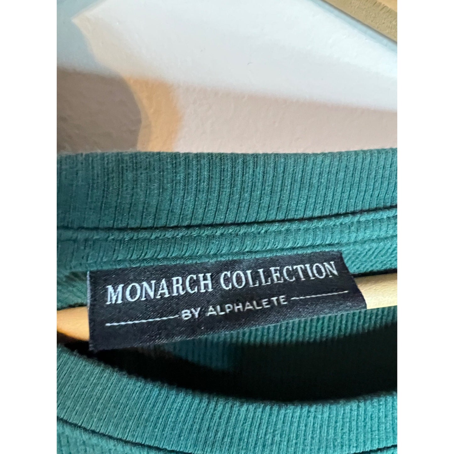 Men's Alphalete Monarch Collection Ribbed Shirt XL Rayon Blend Green
