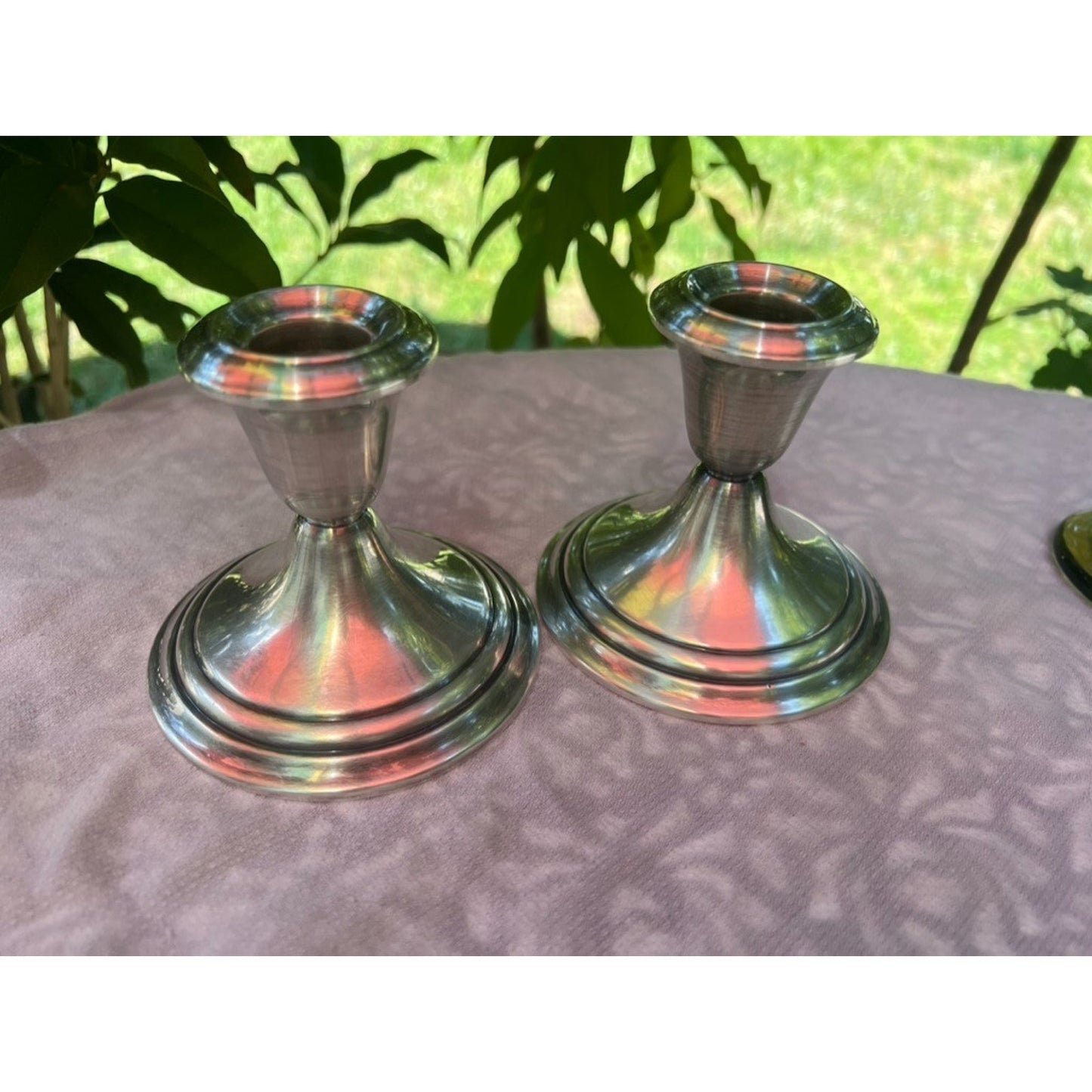 Gorham Vintage YC3003 Silver Electro Plate Weighted 5" Candleholders Set of 2