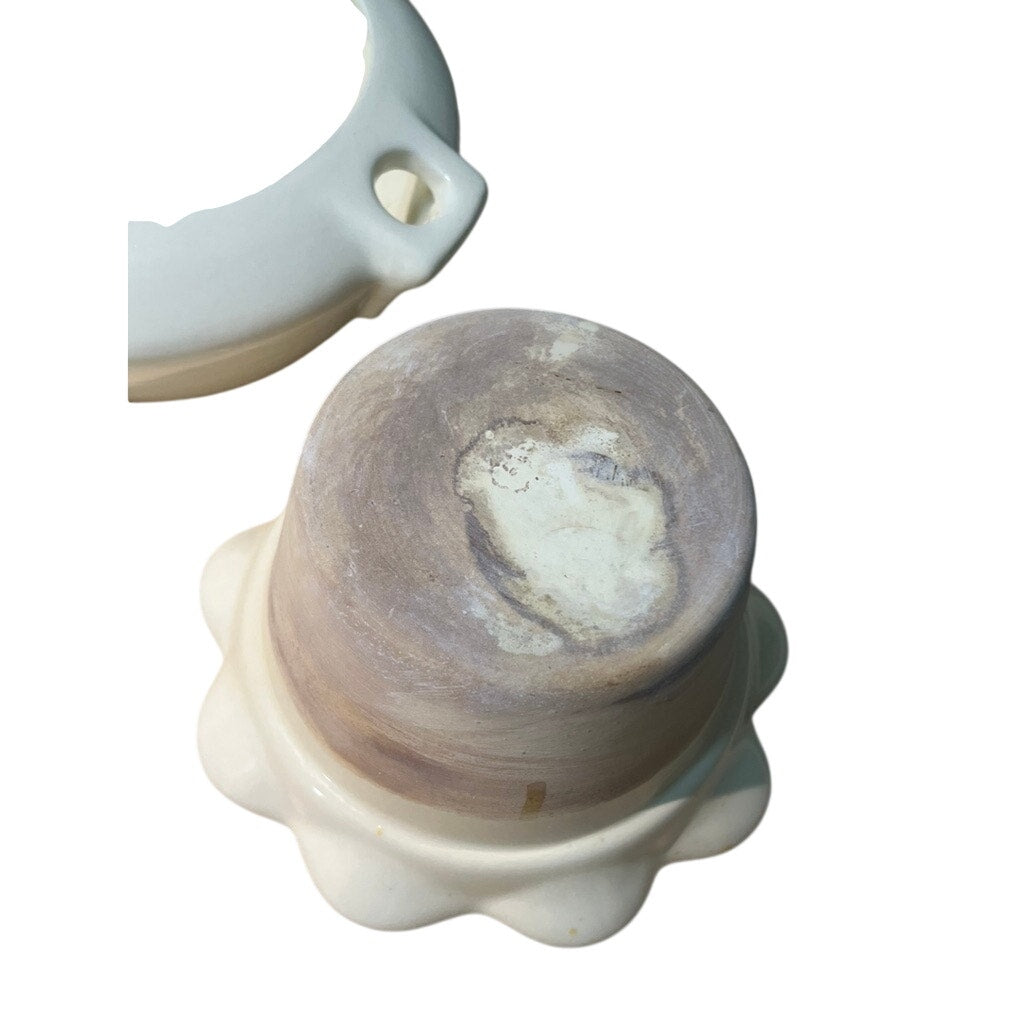 Vintage Spectrum Self Watering African Violet Pot Cream With Floral Decal