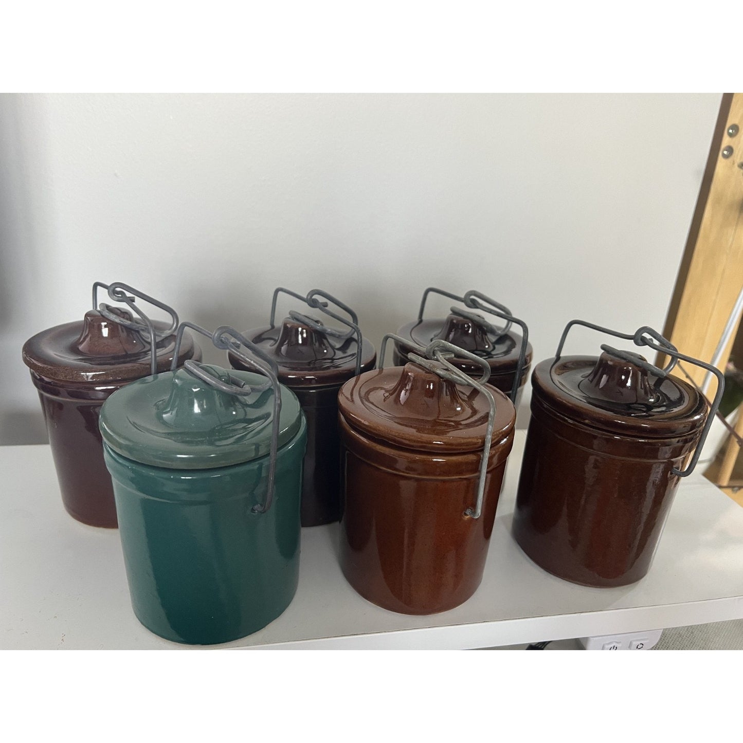 Vintage Stoneware Cheese Butter Crock W/ Locking Lid & Sourdough Starter