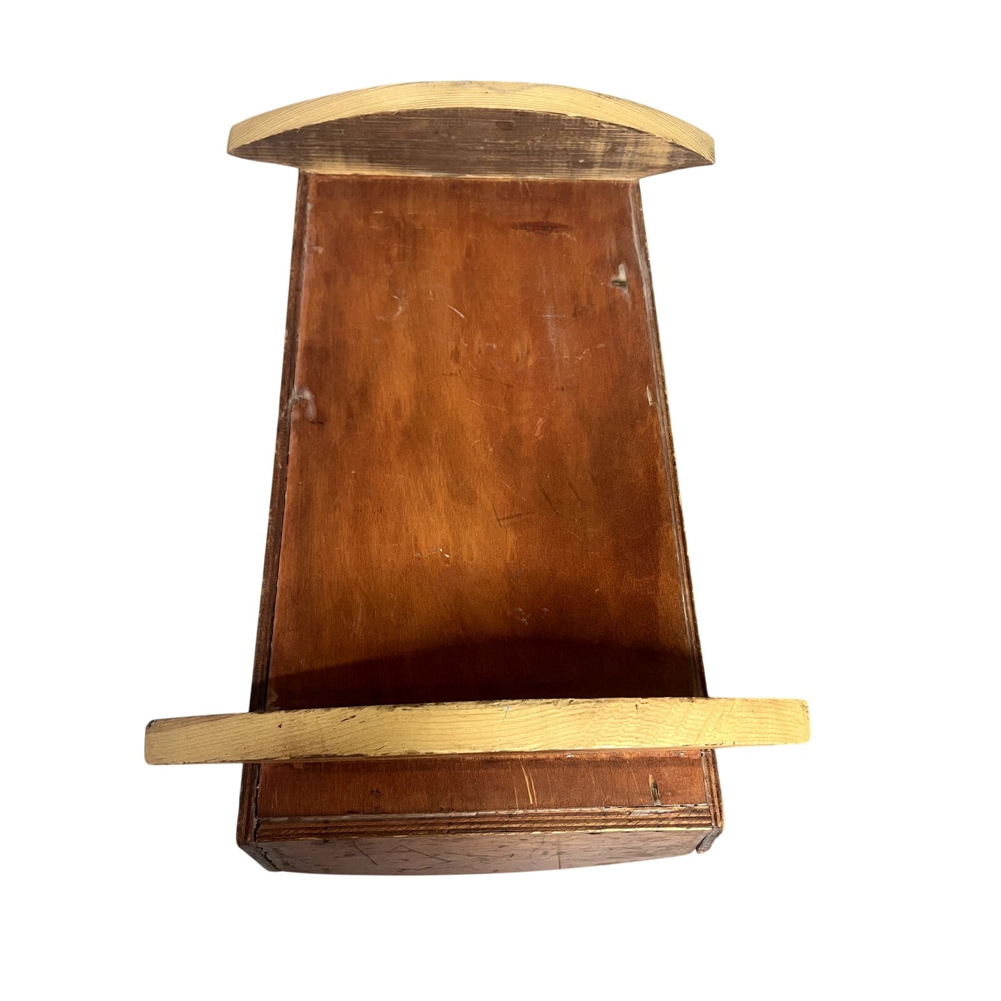 Vintage Wood Baby Cradle with Antique Fabric Mattress & Teddy Bear Decal