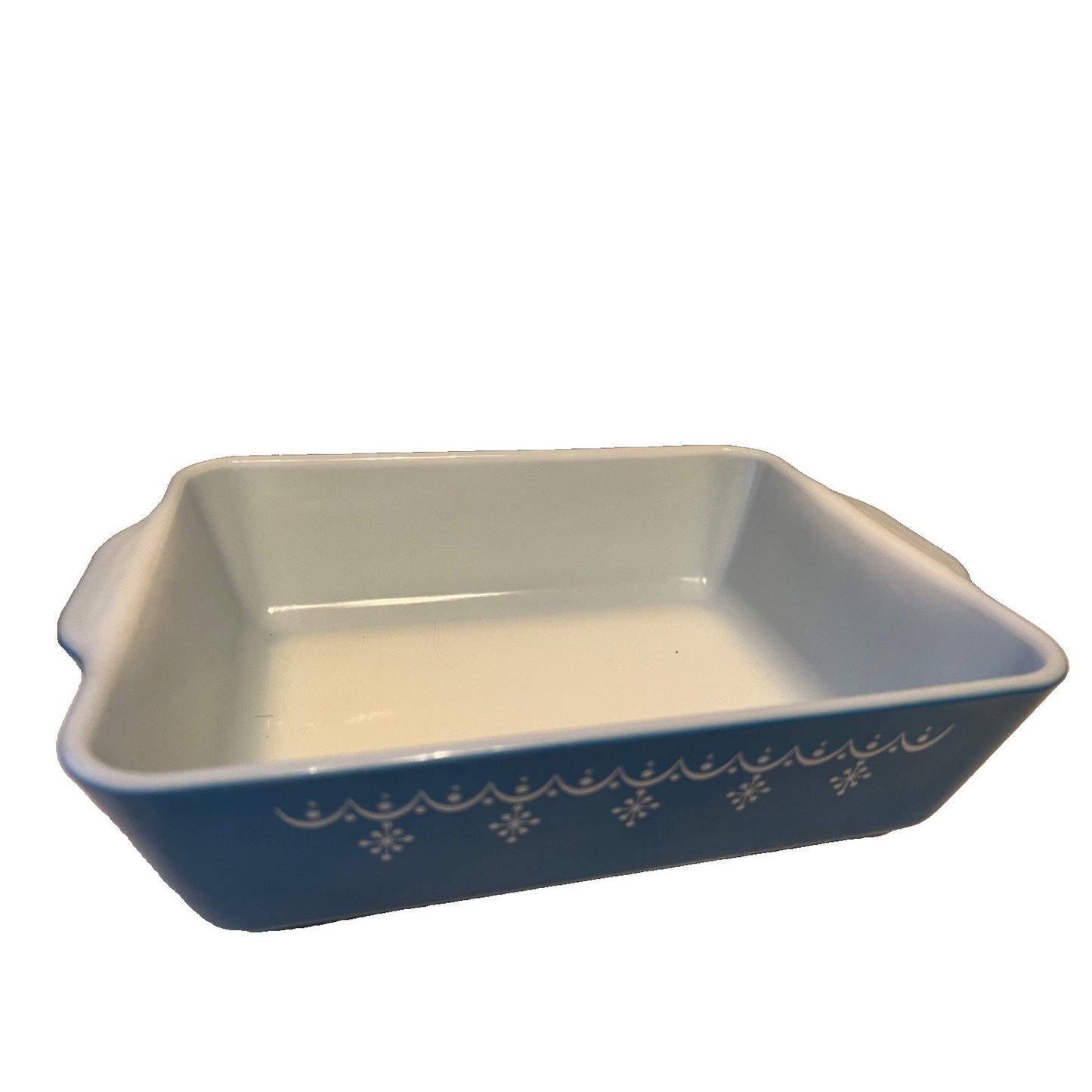 Vintage PYREX Blue Snowflake Garland 503 Refrigerator Dish 1 1/2 Qt Glass Lid