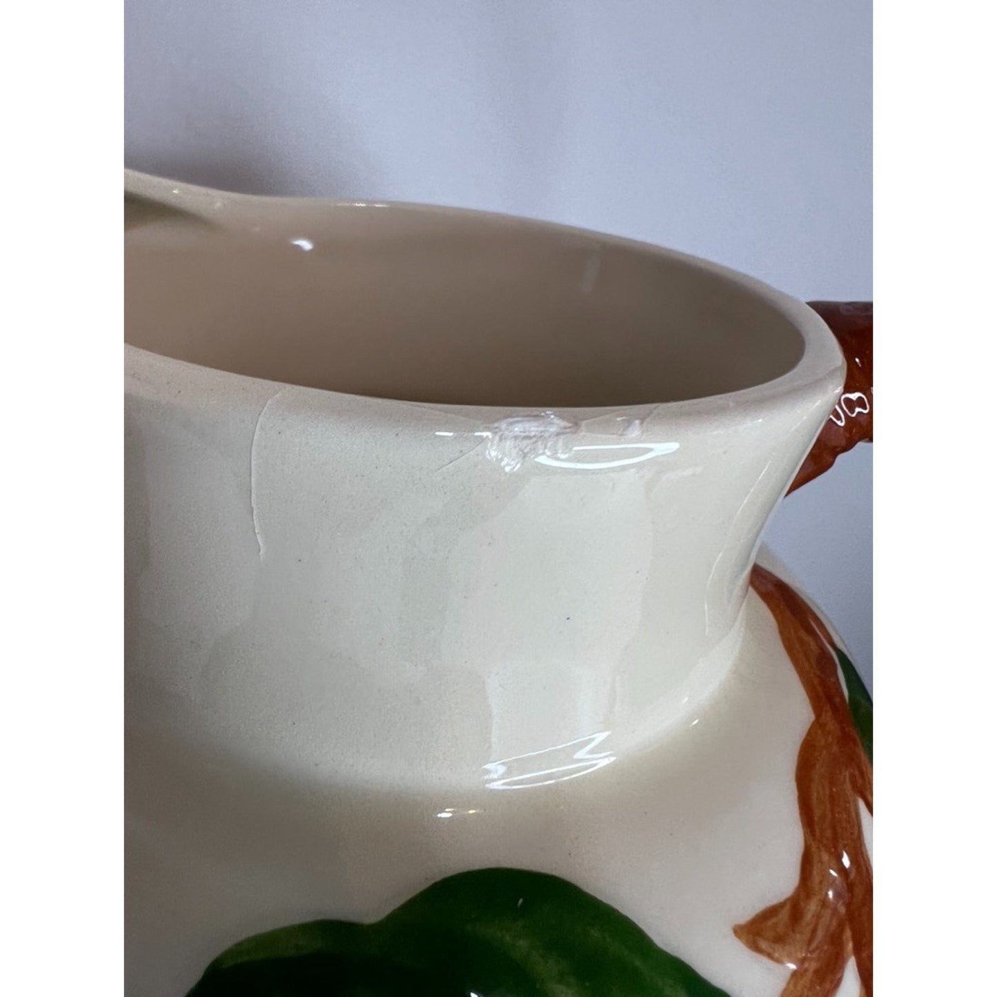 Vintage Franciscan Apple Water Pitcher 64 Oz With Ice Lip. Chipped spout