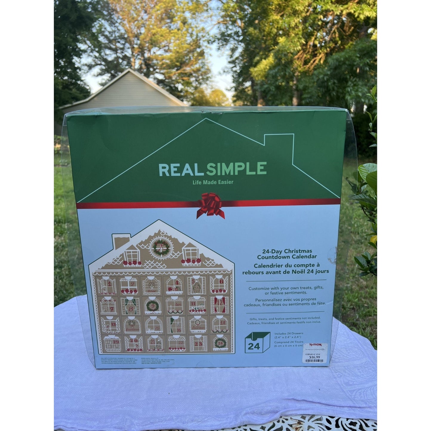 Real Simple 24 Day Christmas Countdown Advent Calendar Gingerbread House Brown