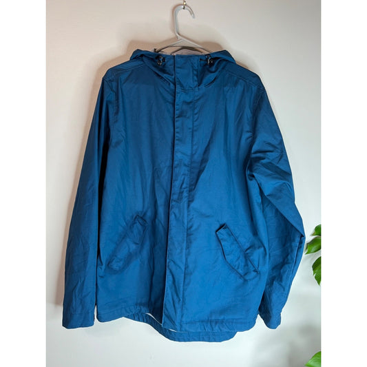 Line of Trade The Portland Rain Jacket Blue Hooded Mens Sz M EUC