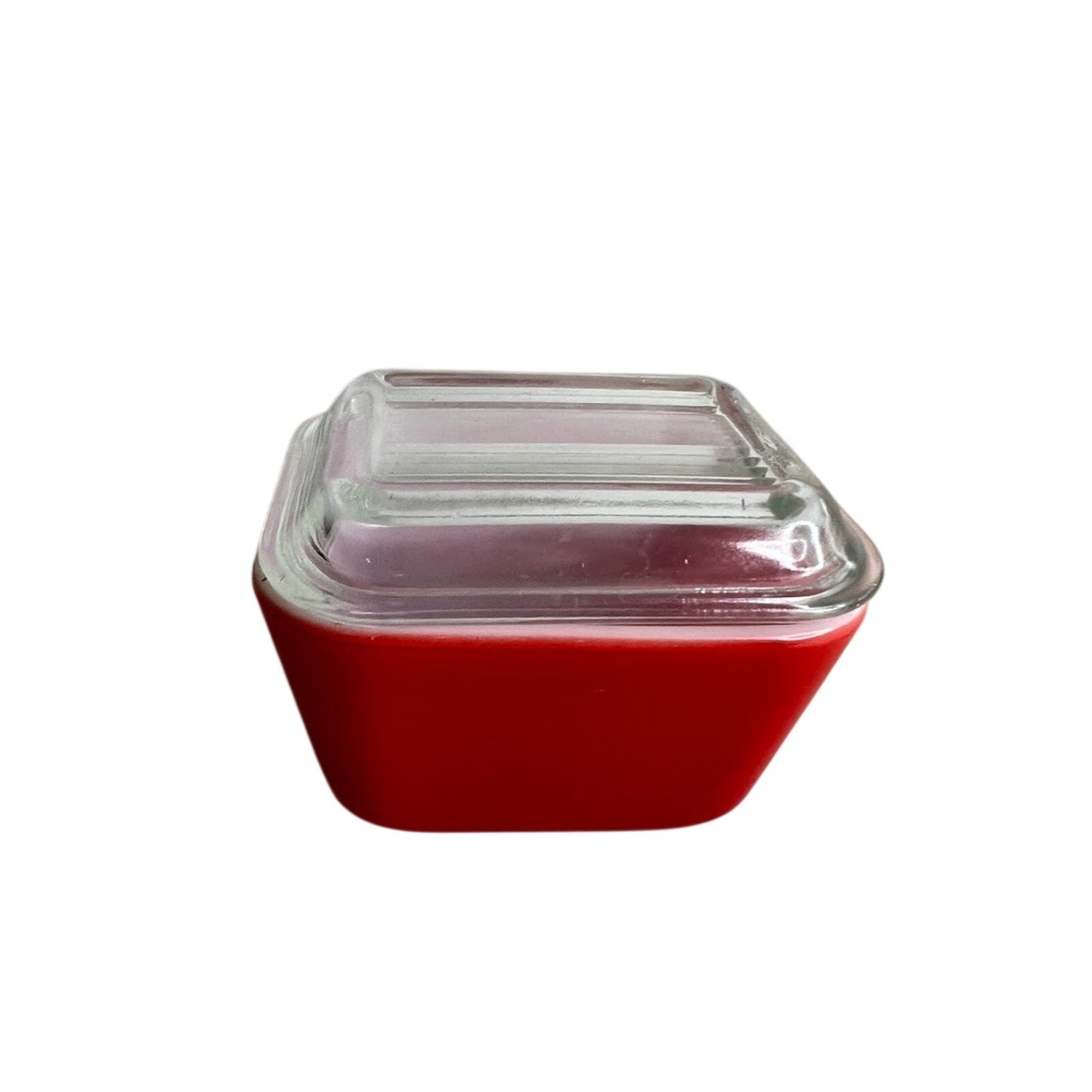 Vintage Pyrex Primary Red Refrigerator Dish w/ Ribbed Lid 1950s 1960s 501 MCM
