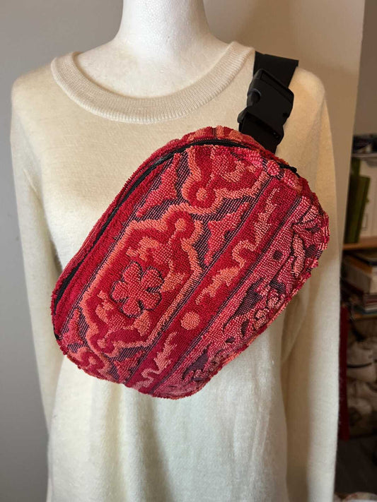 Vintage Red Orange Callaway Towel Crossbody Fanny Pack Bag