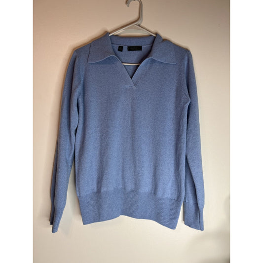 Saks Fifth Avenue Sweater Womens Small Blue 100% Cashmere V-neck Pullover