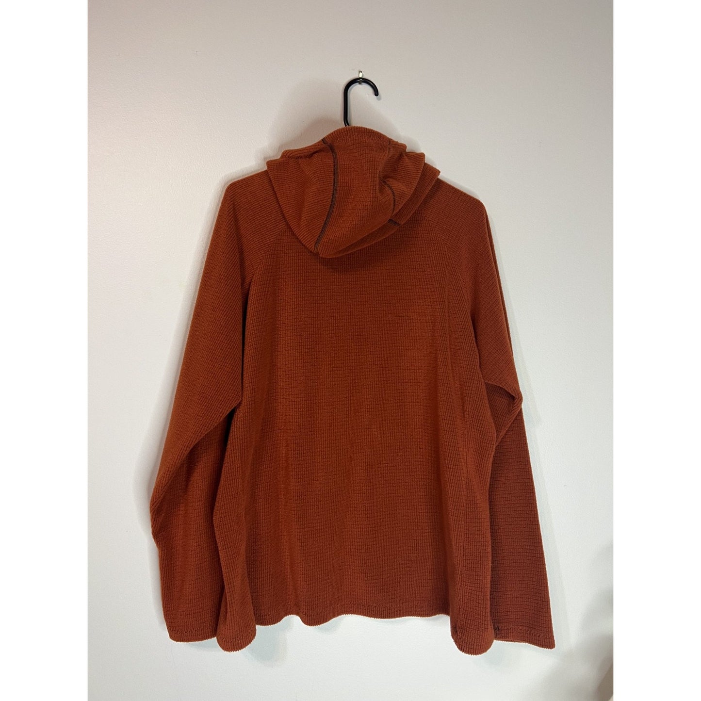 Melanzana Women XL Micro Grid Hoodie Fleece Rust Orange Leadville USA