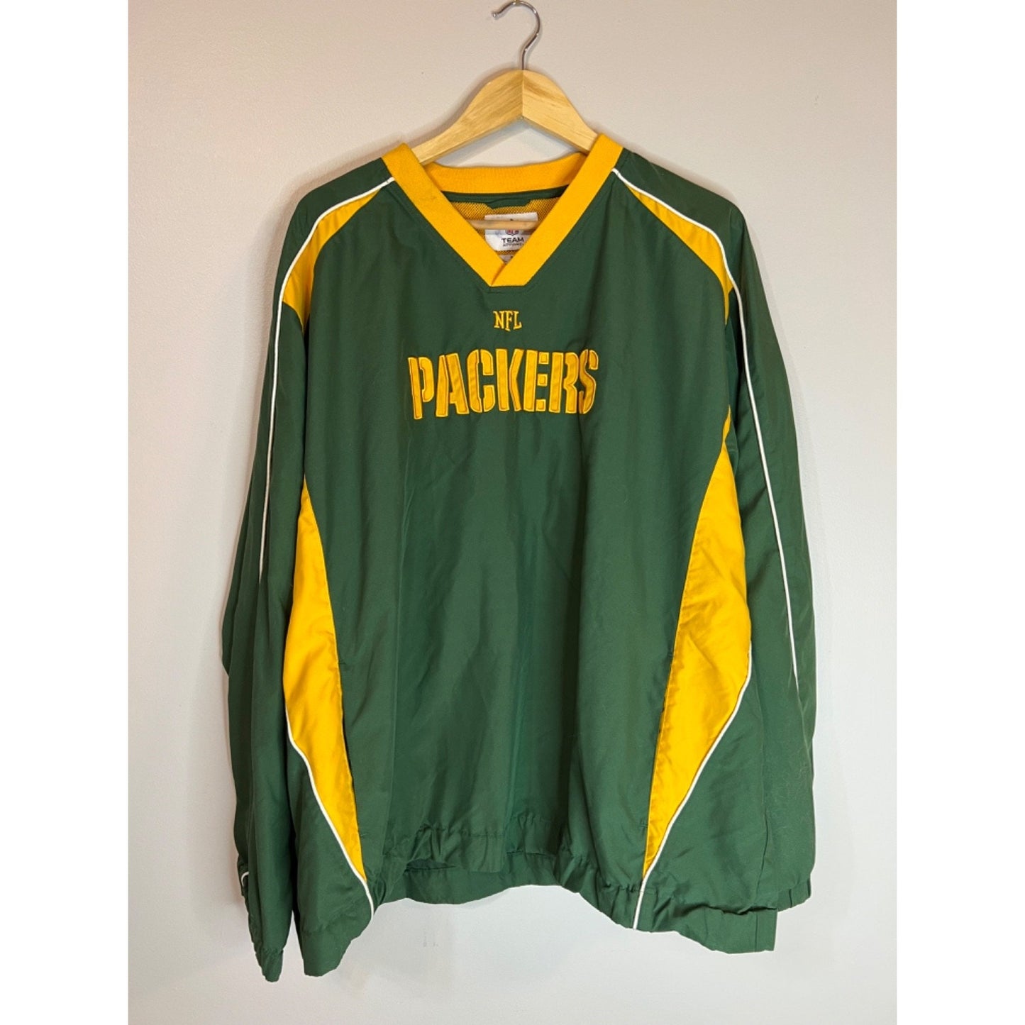 Team Apparel Jacket, Mens XXL NFL Green Bay Packers Pullover Vented Jacket