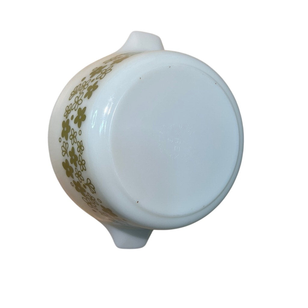 Vintage Pyrex 474-B Crazy Daisy Green Spring Blossom 1 ½ QT CASSEROLE No Lid