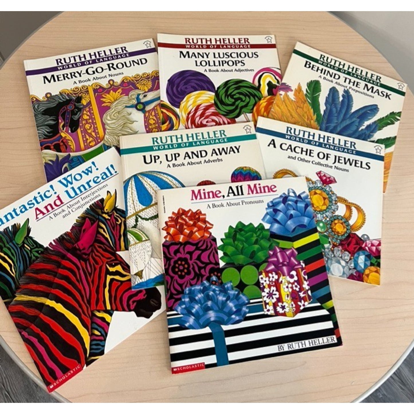 Ruth Heller World of Language Book Lot Of 7 Grammar Nouns Verbs Adj Homeschool