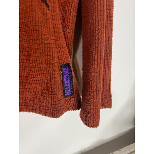 Melanzana Women XL Micro Grid Hoodie Fleece Rust Orange Leadville USA
