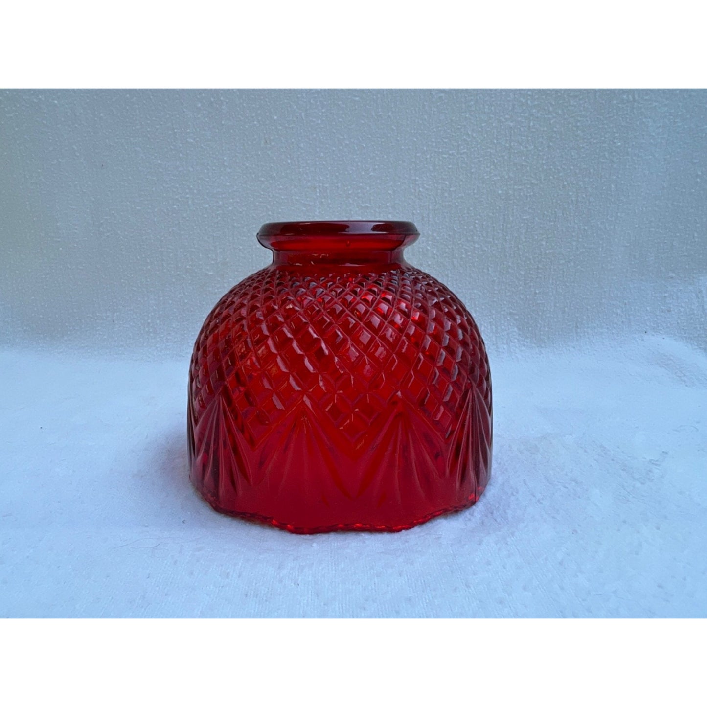 Vintage L.E. Smith Glass Pineapple Fairy Lamp SHADE ONLY, Ruby Red, UV Glows