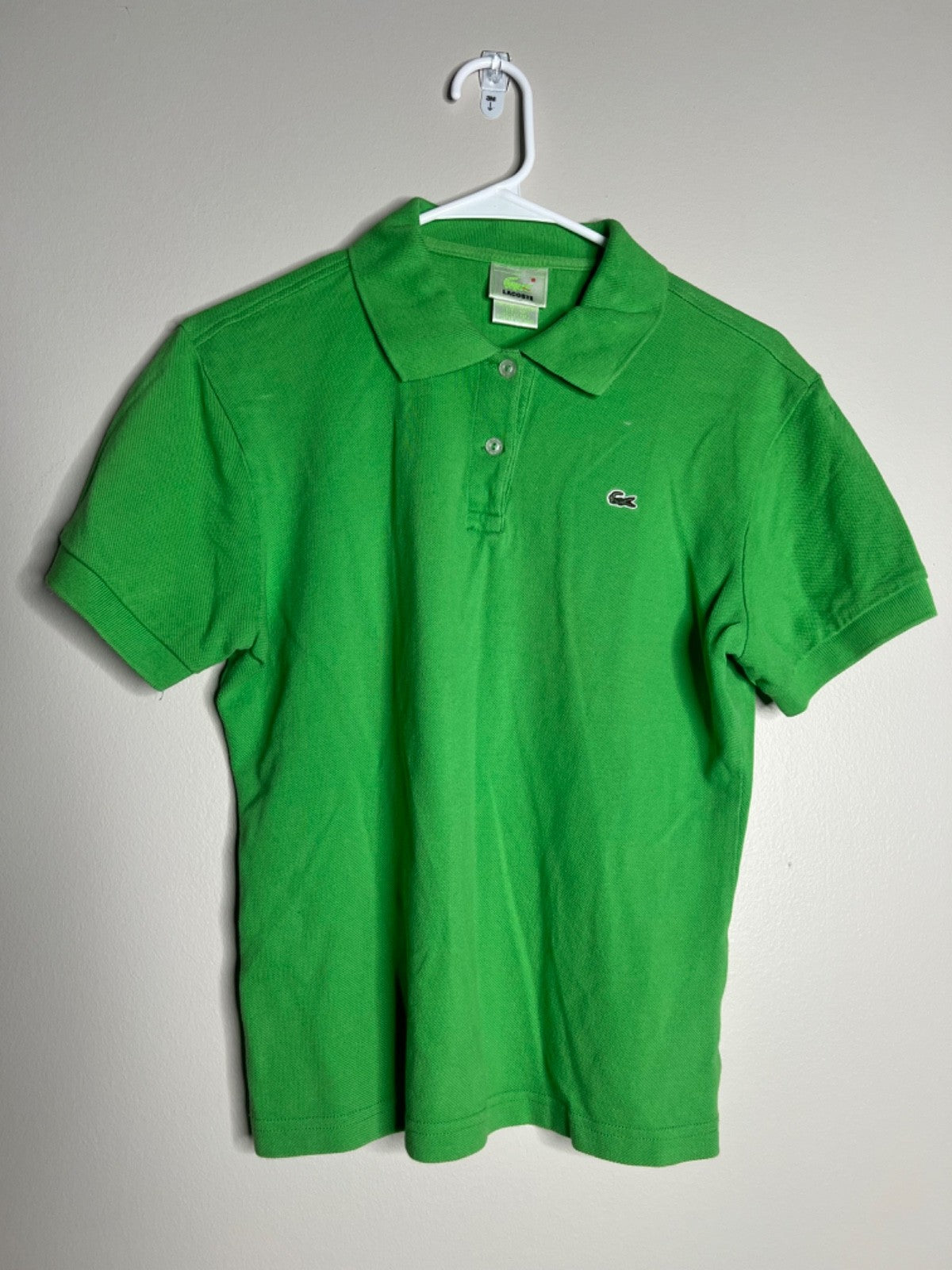 Lacoste Polo Shirt 44 Green Cotton Short Sleeve Classic Fit Croc Logo