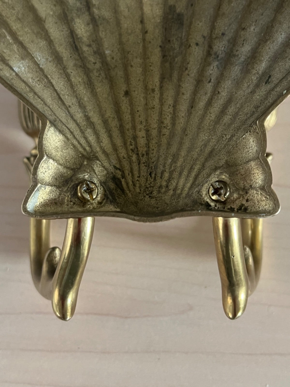 Vintage Brass Shell Double Wall Sconce Ornate Rococo Candle Holders Wall Hangers