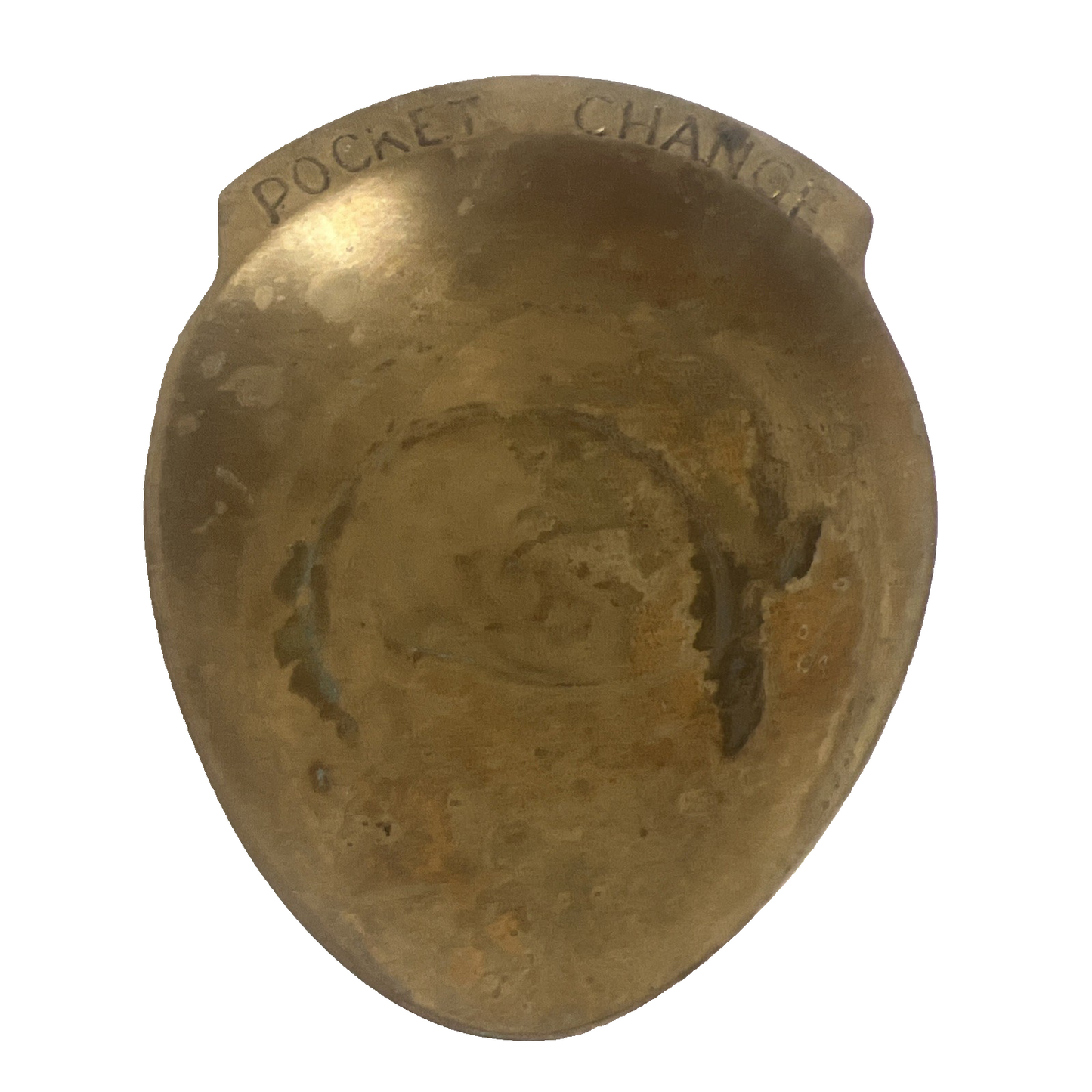 Vintage Solid Brass "Pocket Change" Dish Key Holder Trinket Dish Coin Bowl
