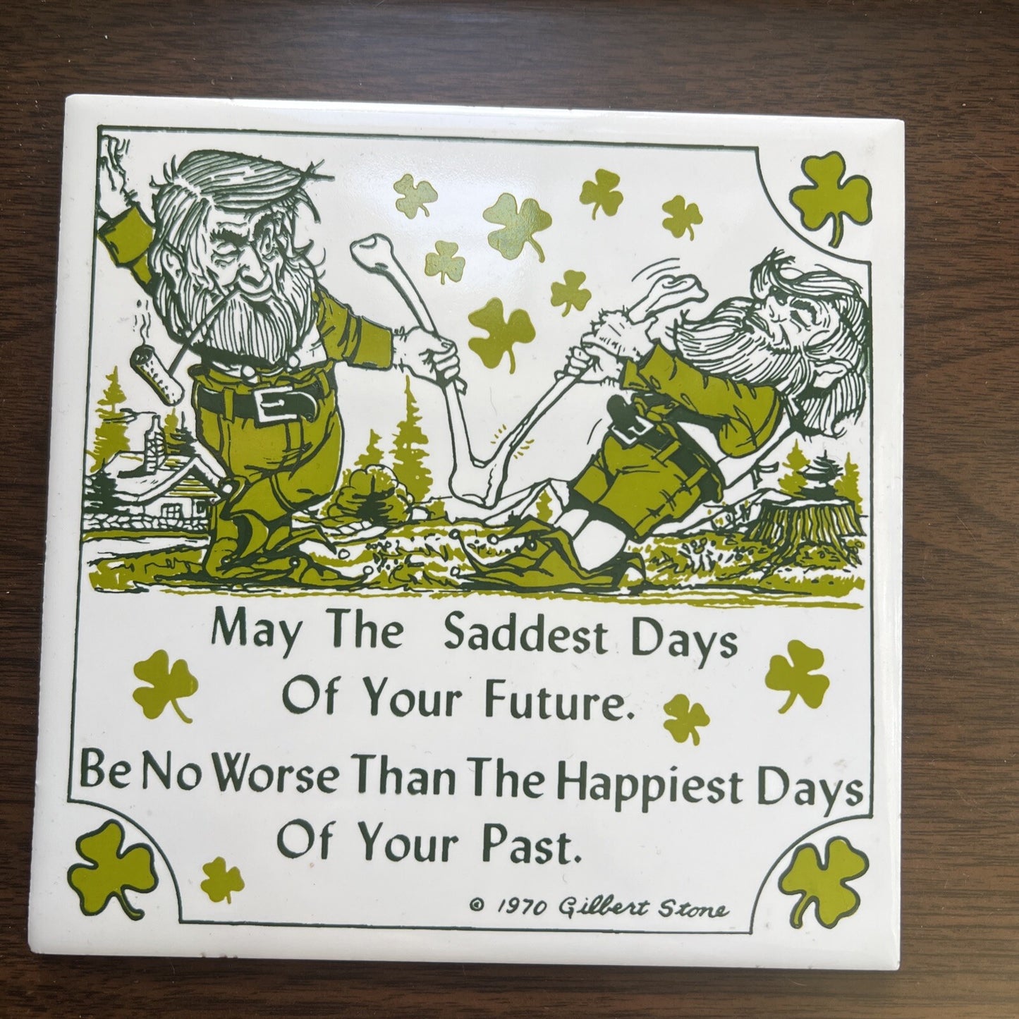 Irish Shamrock Trivet St Patrick’s Day White & Green