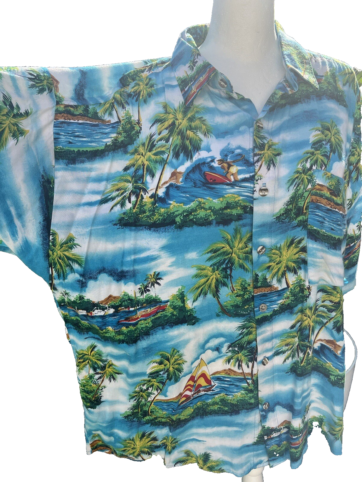 Vtg Men's M Paradise of the Pacific Hawaiian Button Up Aloha Shirt USA Made