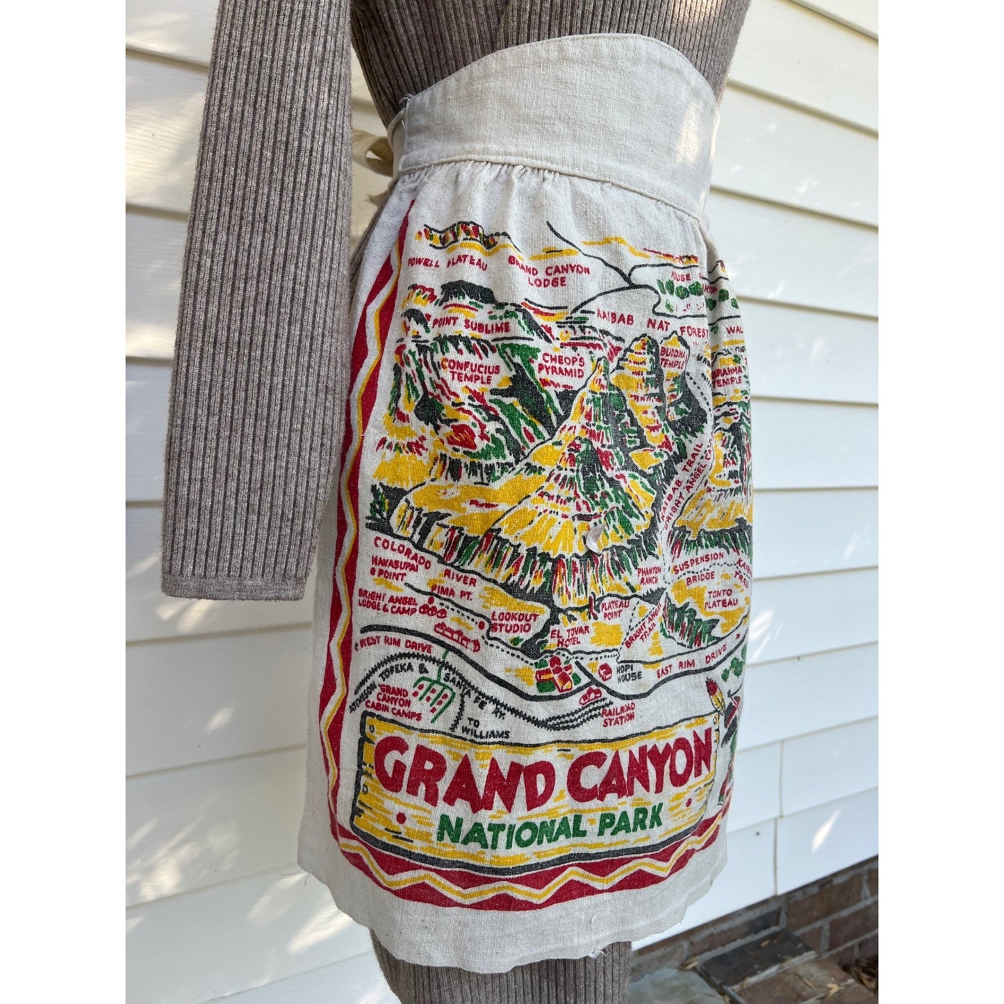 Vintage Cactus Cloth Grand Canyon Apron