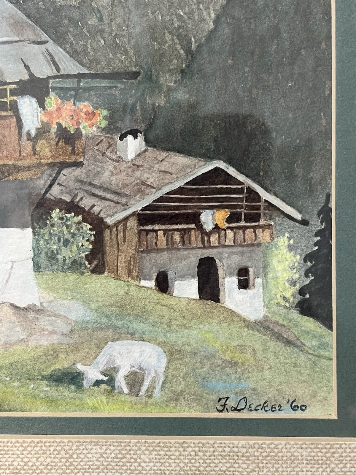 1960 Vintage Original Oil Painting Spring Alpine Landscape Signed & Framed