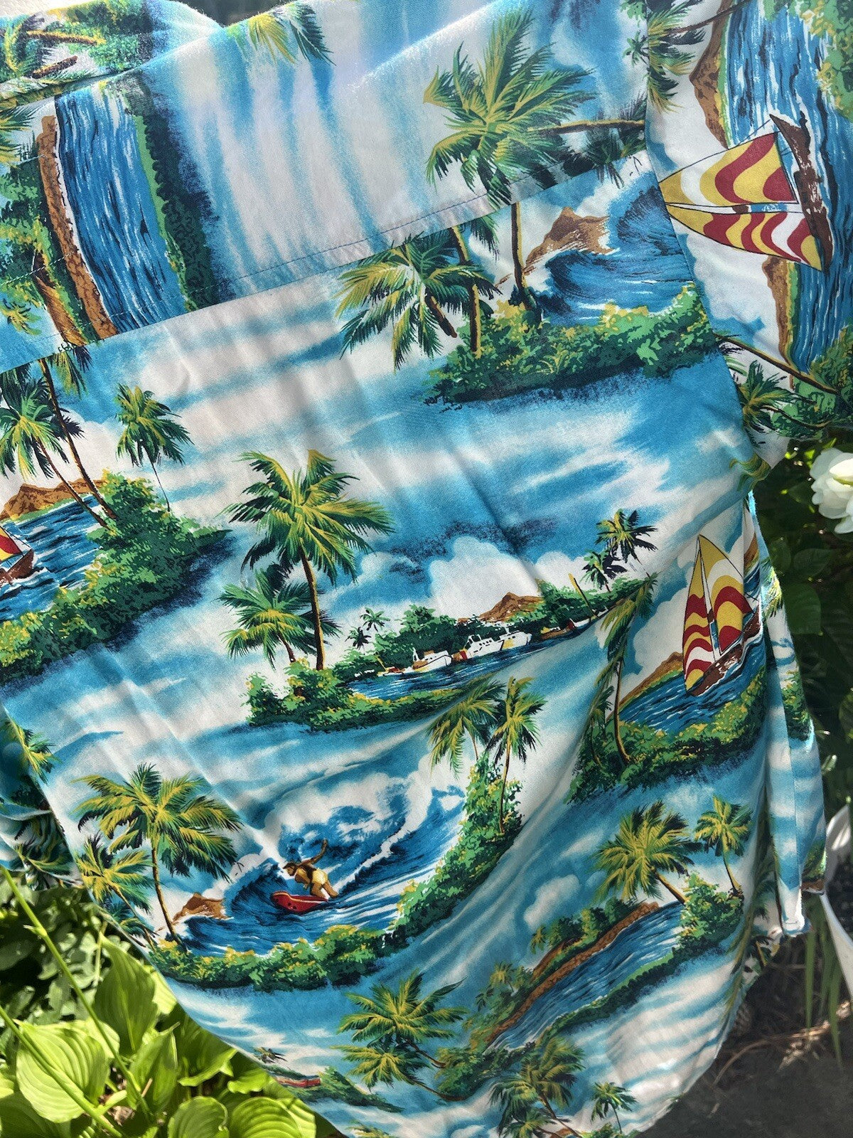 Vtg Men's M Paradise of the Pacific Hawaiian Button Up Aloha Shirt USA Made