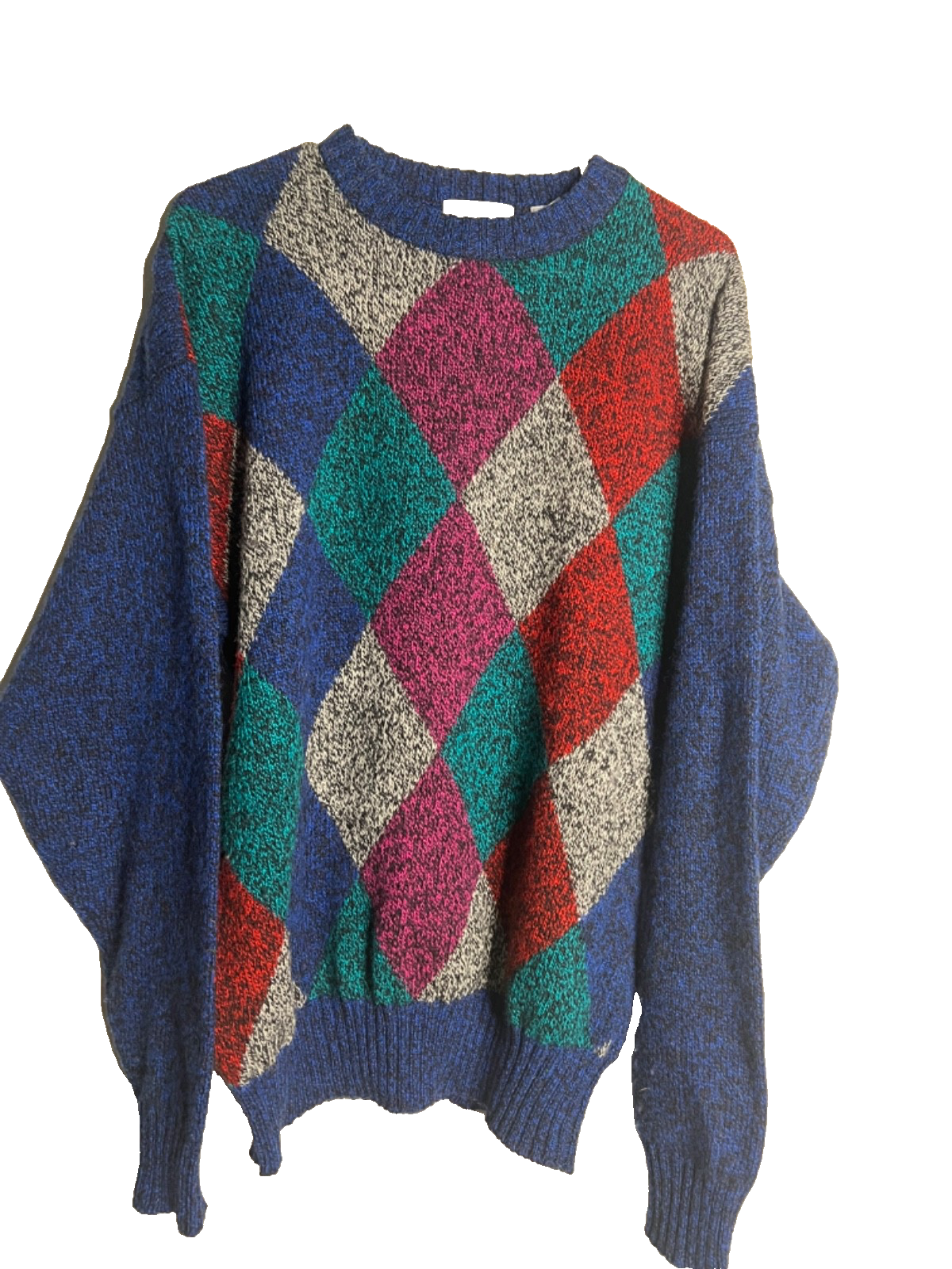 Vintage 1960 Argyle DAD Men's Sweater Brian MacNeil Shetland Wool MCM XL