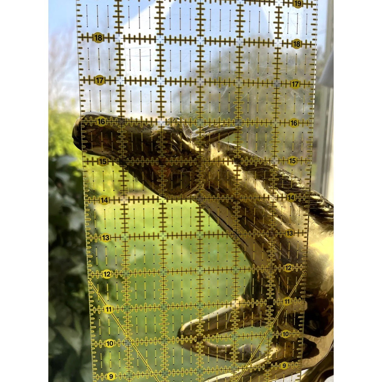 GIANT Vintage Brass Mustang Horse on wood base