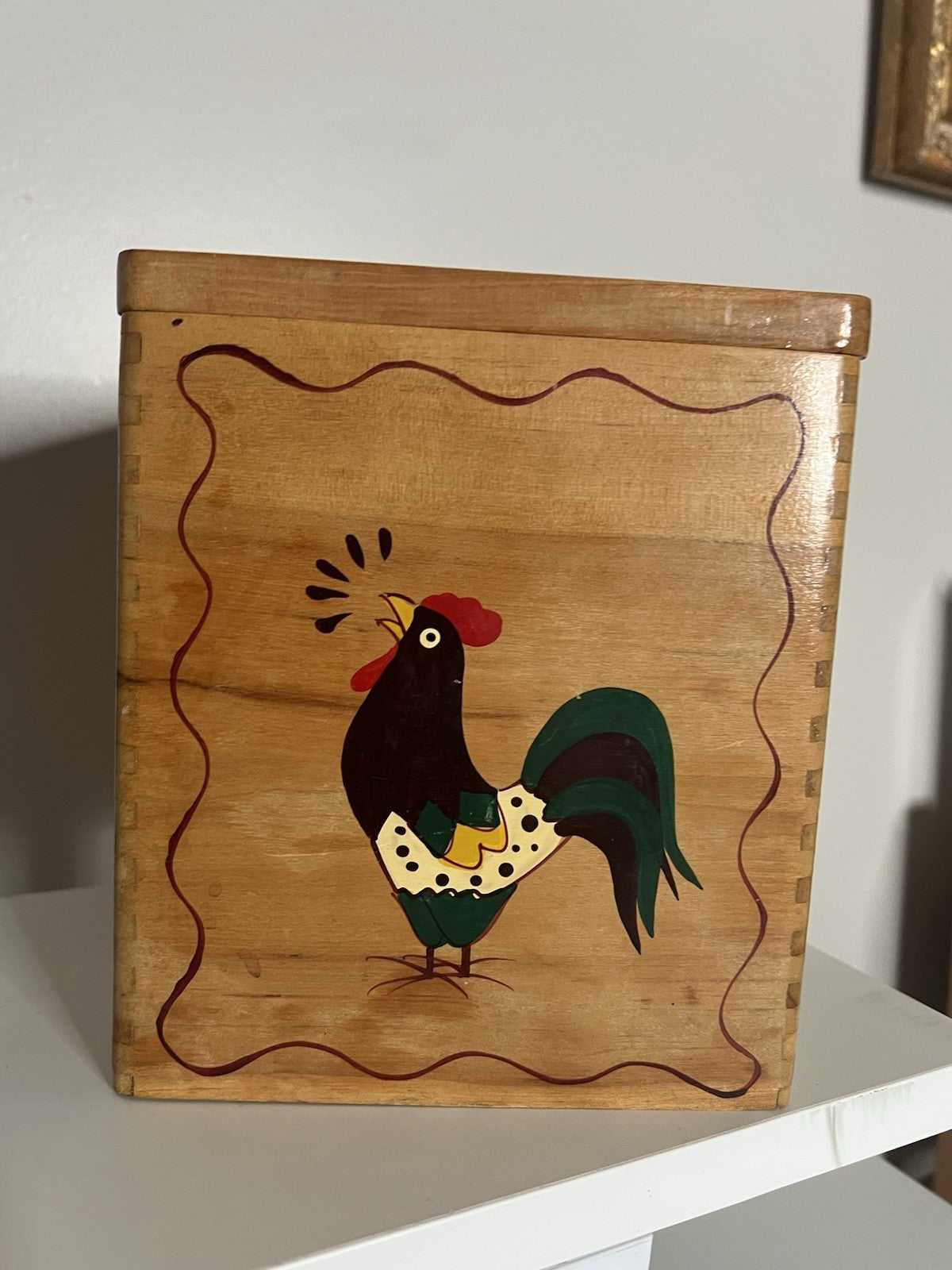 Vintage Holly-Woodware Canisters (2) Handpainted Rooster w/Trim Nestled, Awesome