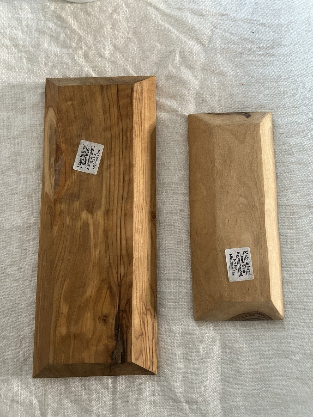 Vintage Olive Wood Made In Israel c 1950's - 1960's Nesting Trays