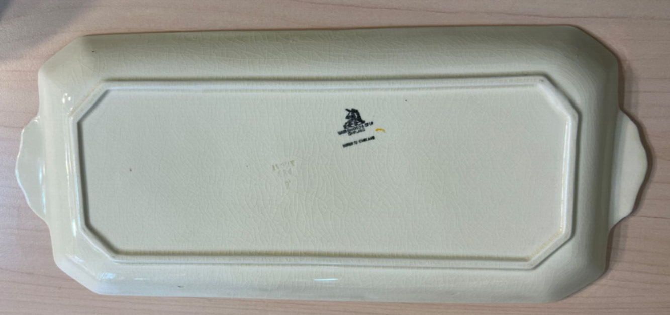 Wedgewood Art Deco Floral Serving Tray Sandwich Cake Tray w/Unicorn stamp MCM