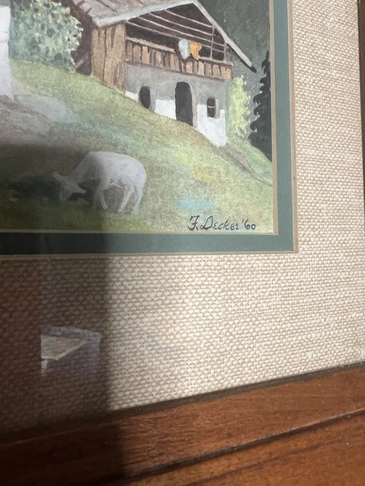 1960 Vintage Original Oil Painting Spring Alpine Landscape Signed & Framed