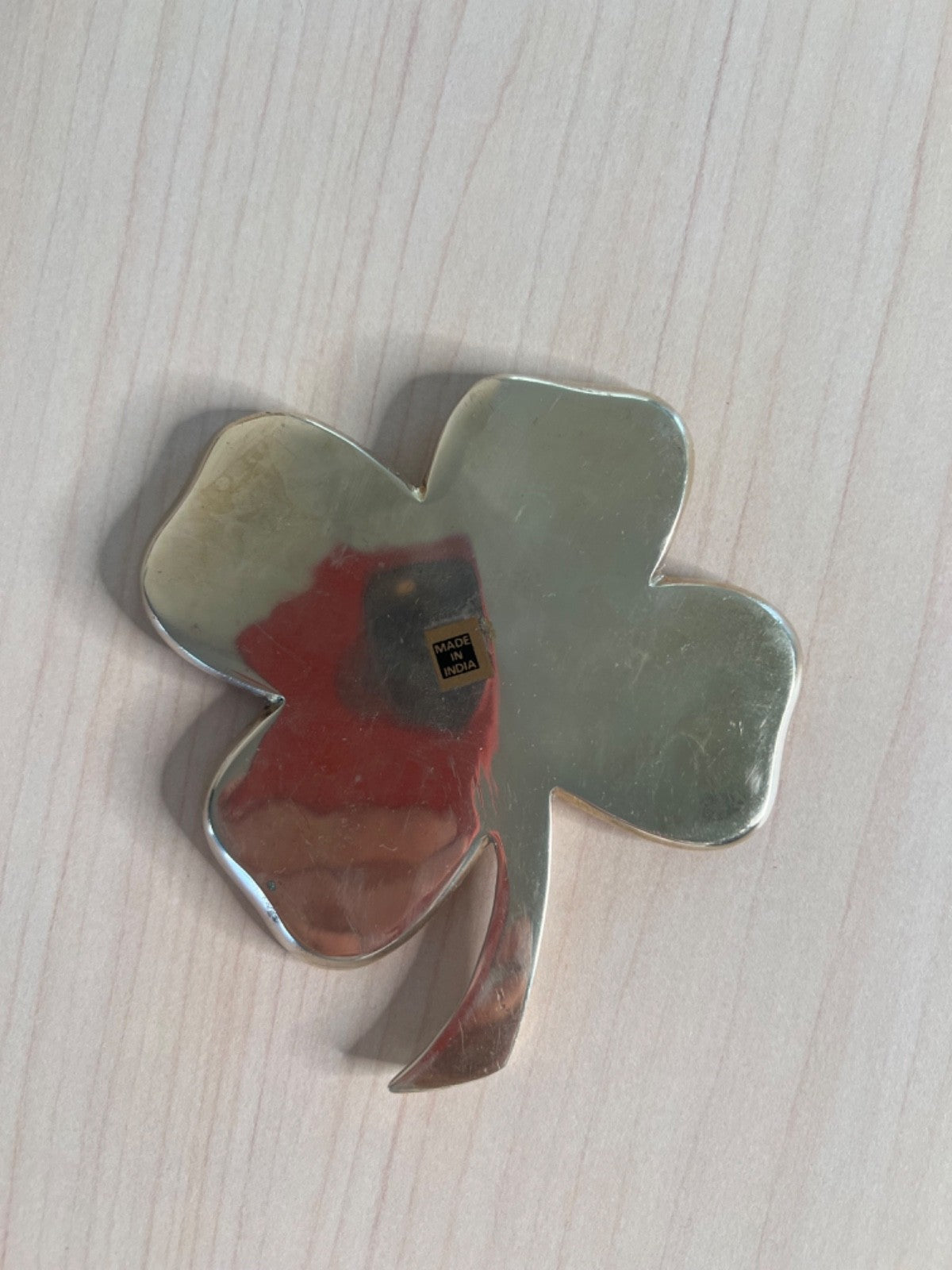 Gerity - Four Leaf Clover Shamrock 24K Gold Plated Paperweight Wallhanging 1986