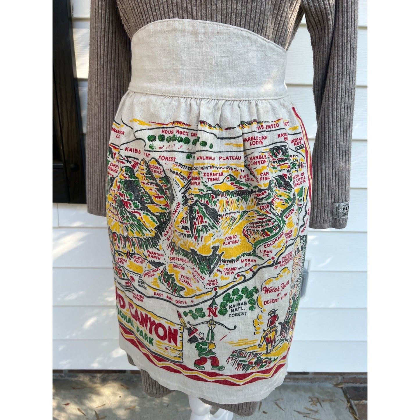 Vintage Cactus Cloth Grand Canyon Apron