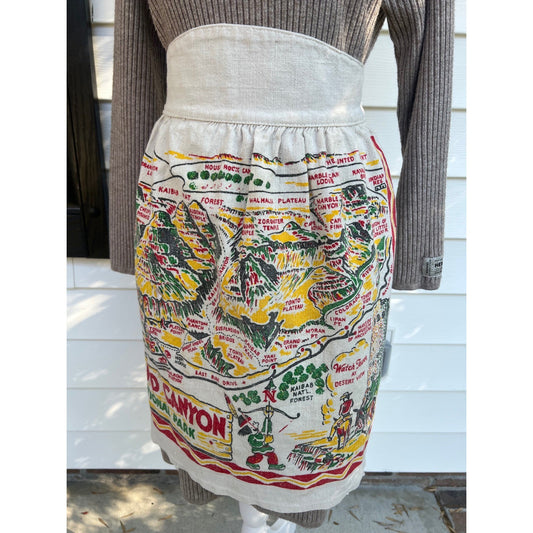 Vintage Cactus Cloth Grand Canyon Apron