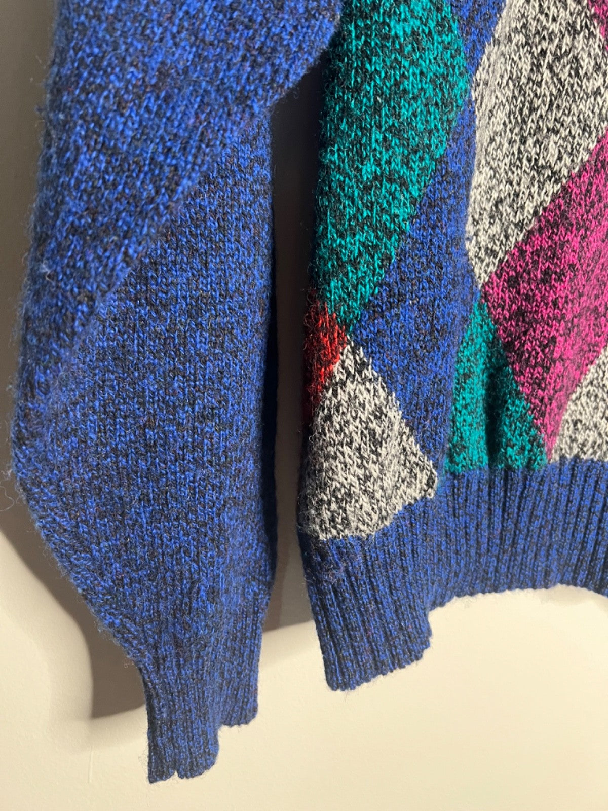 Vintage 1960 Argyle DAD Men's Sweater Brian MacNeil Shetland Wool MCM XL